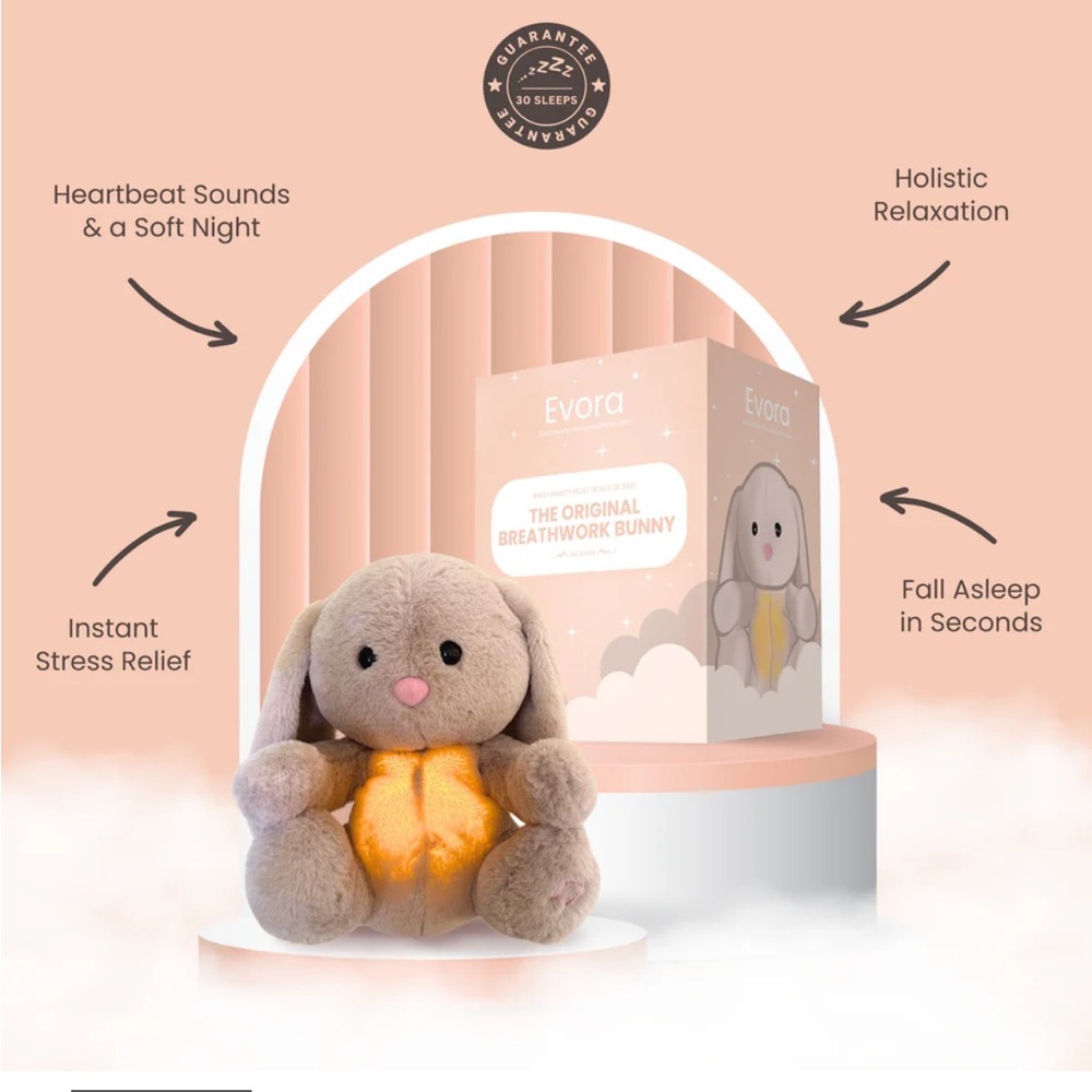 Breathwork Bunny - Gray and Orange